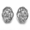 Diamond Stud Earrings 925 Silver CZ Earrings Swirl White Round Clip on