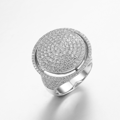 6.8g Sterling Silver Open Circle Ring Disc Tffany Interlocking Circles Ring