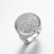 6.8g Sterling Silver Open Circle Ring Disc Tiffany Interlocking Circles Ring