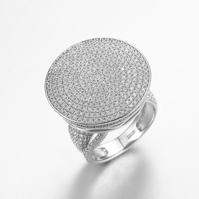 6.8g Sterling Silver Open Circle Ring Disc Tffany Interlocking Circles Ring