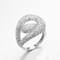 Annulus Shape 7.59g 925 Silver CZ Rings Rhodium Plated Infinite Loop Ring