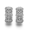 Knot And Heart Surrounded 925 Silver CZ Earrings White Gold Earrings