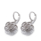 4.6g Lotus Flower Stud Earrings Cubic Zirconia Cuban Link Chain Earrings