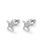 Couples Cubic Zirconia Star Stud Earrings 1.37g Sterling Silver Pentagram Earrings