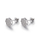 Girls 925 Silver CZ Earrings 4.33g Puzzle Piece Stud Earrings