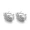 Strip Semi Circle Stud Earrings 6.44g 8mm Cubic Zirconia Stud Earrings