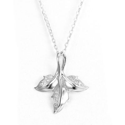 925 Sterling Silver Leaf Shape Pendant PVD Plating Tffany Pendant Necklace