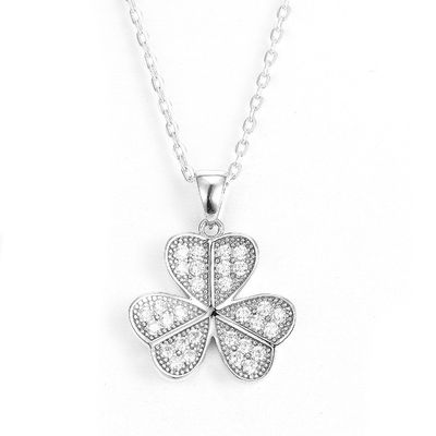 925 Sterling Silver Leaf Shape Pendant PVD Plating Tffany Pendant Necklace