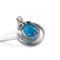2.05g 925 Silver Gemstone Pendant Necklace Charms Oval Blue Sapphire