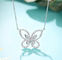0.45ct 18K Gold Diamond Necklace 3.8g White Gold Diamond Butterfly Necklace