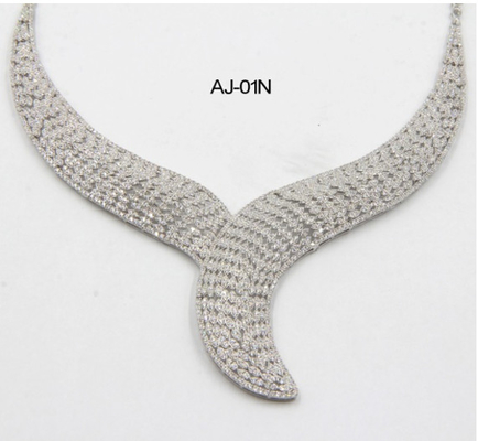 Dinner Party Exquisite 60 Grams 925 Sterling Silver Necklaces For Everyday Wear sterling silver collar necklace Diamond