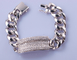 Mens 17cm 925 Silver CZ Bracelet Tiffany Charm Sterling Silver Bracelet