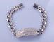 Mens 17cm 925 Silver CZ Bracelet Tiffany Charm Sterling Silver Bracelet