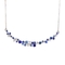 Girls 40cm Chain Sapphire Cluster Necklace 0.22ct Diamond Flower Cluster Pendant