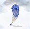 Brooch Sapphire Virgo Necklace 0.25ct Diamond Feather Pendant