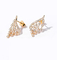 18K Gold Feather Stud Earrings 2.0g 0.50ct Diamond Round Brilliant Cut