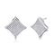 Tetragonal Shape 925 Silver CZ Earrings 1.25mm 0.16g Stone Weight