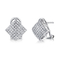 Tetragonal Shape 925 Silver CZ Earrings 1.25mm 0.16g Stone Weight