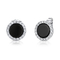 Round Black Agate Earrings Noble 925 Silver Gemstone Earrings
