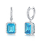 925 Oval Diamond Stud Earrings Colorful Sterling Silver Gemstone Earrings