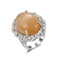 Buff Stone 925 Silver Gemstone Rings 3.2g Oval Egg Shape For Womens