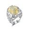 Square 925 Silver Gemstone Rings Charm Vintage Black Agate Stone Ring