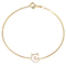 18K Gold Diamond Bracelet Womens Kitten Nameplate 0.11ct For Engagement