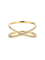 Women'S 18k Gold With Diamond Ring 0.39ct Cross Ring Shape Round Brilliant Cut