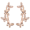 Butterfly 18K Gold Diamond Earrings 0.22ct Round Brilliant Cut For Women