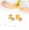 Star Shaped 18K Gold Diamond Earrings 0.16ct F-G Color 2.0gram For Engagement
