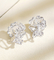 0.33ct Camellia Flower Earrings Ladies 18k White Gold Diamond Earrings