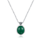 925 Sterling Silver Malachite Pendant 13x15mm Oval Shaped For Women