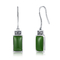 8.5x16mm 925 Sterling Silver Gemstone Earrings Marquise Dark Green Jade Earrings