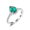 Engagement 925 Sterling Silver Diamond Ring Emerald Shaped 2.78g