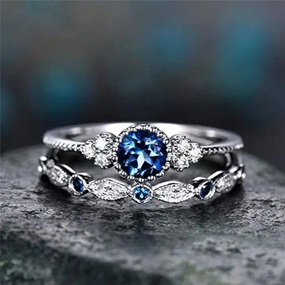 3.0mm Womens Diamond Band Rings , 925 Sterling Silver Diamond Engagement Rings
