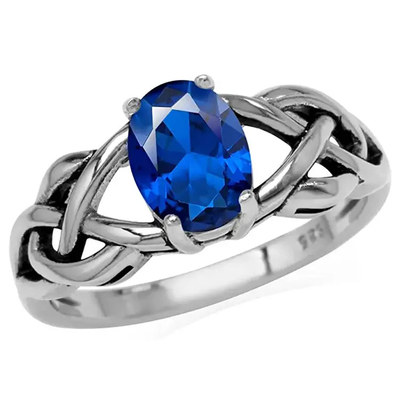925 Sterling Silver Diamond Engagement Rings , 3.0g Blue Zircon Engagement Ring