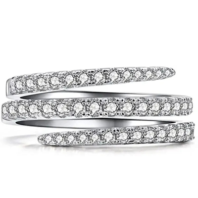 Round Shaped 925 Silver Cz Rings , Zirconia Wedding Diamonds Engagement Ring