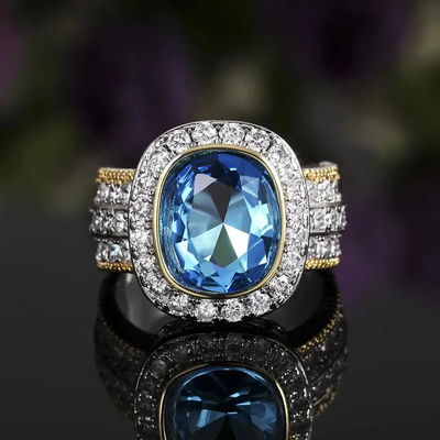 Couple Wedding 925 Silver CZ Rings , 4.20g Sterling Silver Diamond Engagement Rings