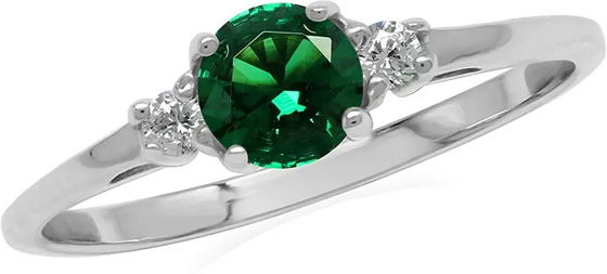 6.0mm 925 Sterling Silver Engagement Ring , Solid Sterling Silver Zircon Ring