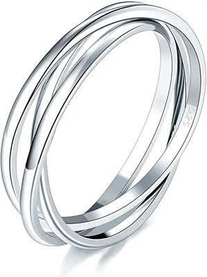 Thin Sterling 925 Silver CZ Rings , 4.20g Solid Sterling Silver Rings