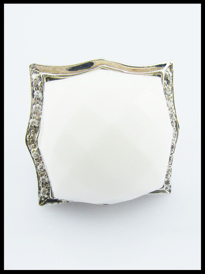 925 Sterling Silver Irregular Shape White Agate Rings For Women Sterling Silver Rings With Stones