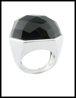 925 Silver White Black Agate Rings For Women Sterling Silver Thumb Rings Unique Sterling Silver Rings