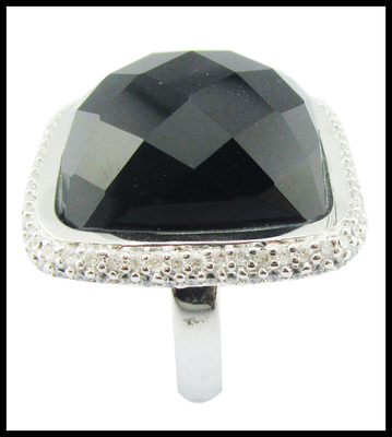 925 Sterling Silver Rings With Black Agate Gemstones Silver Gemstone Rings Sterling Silver Love Ring