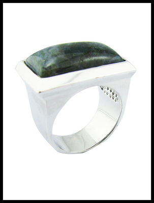 925 Sterling Silver Round Gemstone Rings With Green Jade Sterling Silver Engagement Ring Large Sterling Silver Rings