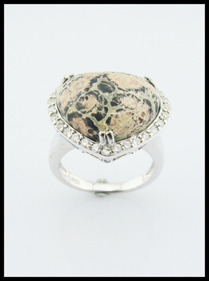 925 Silver Divine Gemstone Rings With 20-30mm Main Stone Sterling Silver Engraved Rings Sterling Silver Heart Ring