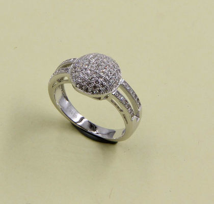 Pave Setting AAA Cubic Zirconia Round Shape Round Ball Rings In 925 Sterling Silver Cool Silver Rings Ball Ring