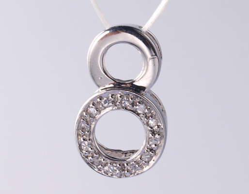 Infinity Hollow Circle 1.25mm/1.5mm Geometric Series 925 Sterling Silver Zircon Pendant With Laser Or Engraved Logo