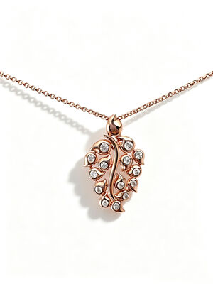 Rose Gold 925 Silver CZ Pendant  Blooming Cute Grape Pendant with Rolo Chain Jewellery Factory White AAA Bezel CZ Stones  22*17.5mm Size 5.35g Total Weight Necklace Grape