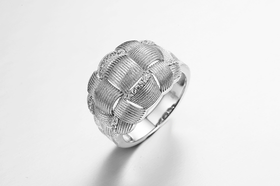 CZ Sterling Silver Rings Custom Engraving 4.31 Grams Wrap Around Finger Ring