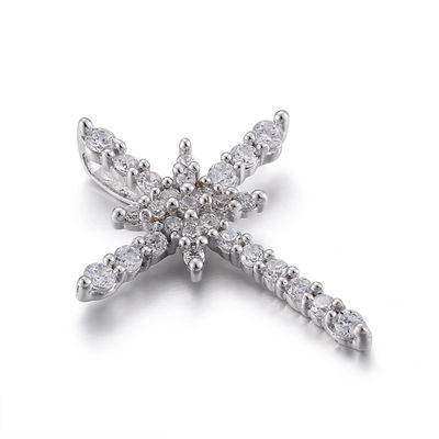 2.5mm White Gold Cubic Zirconia Pendant Mens St Benedict Medal Pendant